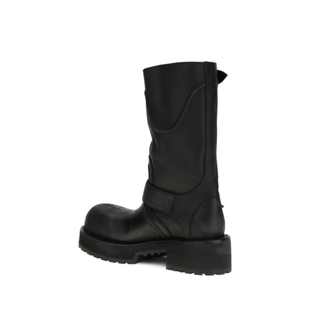 Balenciaga Black Calf Leather Bos Taurus Lace-Up Women's Boots - Picture 3 of 3
